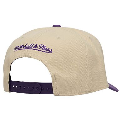 Men's Mitchell & Ness Cream/Purple Orlando City SC Upside Down Pro Pinch Snapback Hat