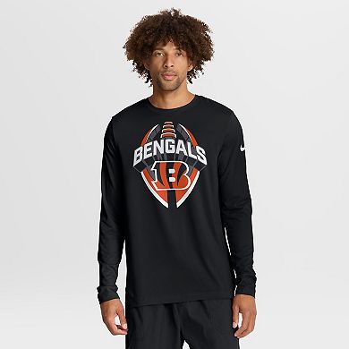 Men's Nike Black Cincinnati Bengals Primetime Legend Icon Performance Long Sleeve T-Shirt