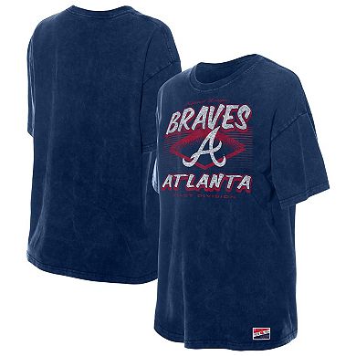 Women's New Era Navy Atlanta Braves Mineral Wash Oversized T-Shirt