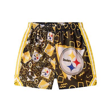 Men's Chubbies Black Pittsburgh Steelers Mesh Shorts