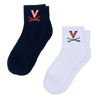Women's ZooZatz White/Navy Virginia Cavaliers Two-Pack Quarter-Length Socks