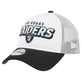 Youth New Era White/Black Las Vegas Raiders Streak 9FORTY A-Frame Adjustable Hat