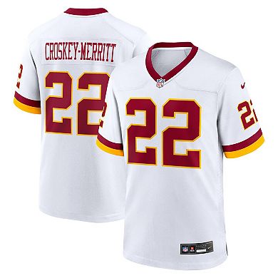 Men's Nike Jacory Croskey-Merritt White Washington Commanders Game Super Bowl Era Jersey