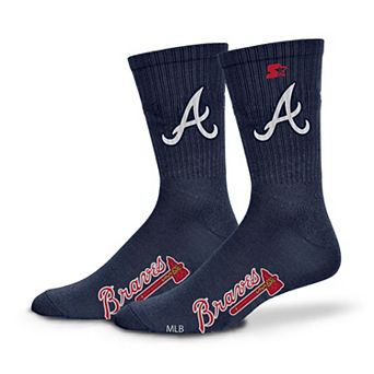 Unisex Starter Navy Atlanta Braves Satin Crew Socks