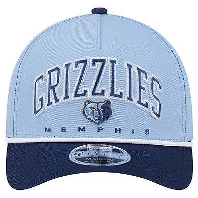 Men's New Era Light Blue Memphis Grizzlies Bold Arch 9FORTY A-Frame M-Crown Adjustable Hat