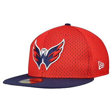 Men's New Era Red/Navy Washington Capitals Mesh Crown Two-Tone 59FIFTY Fitted Hat