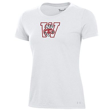 Women's Under Armour White Wisconsin Badgers Throwback T-Shirt