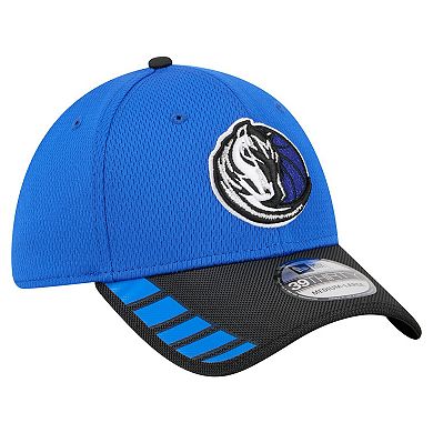 Men's New Era Blue Dallas Mavericks Visor Hit 39THIRTY Flex Hat
