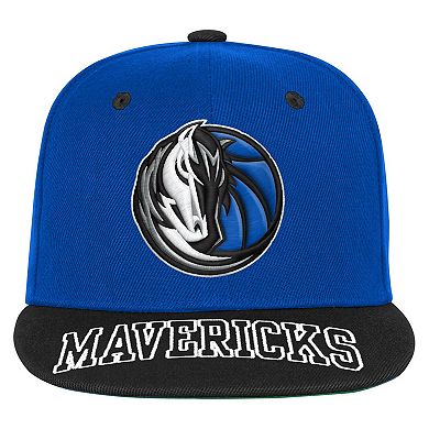 Youth Outerstuff Blue/Black Dallas Mavericks Two-Tone Snapback Hat