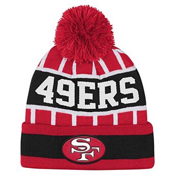 Youth Outerstuff Scarlet San Francisco 49ers Go Fast Cuffed Knit Hat with Pom
