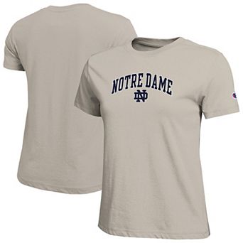 Women's Champion Khaki Notre Dame Fighting Irish Arched Over Logo T-Shirt