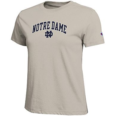 Women's Champion Khaki Notre Dame Fighting Irish Arched Over Logo T-Shirt