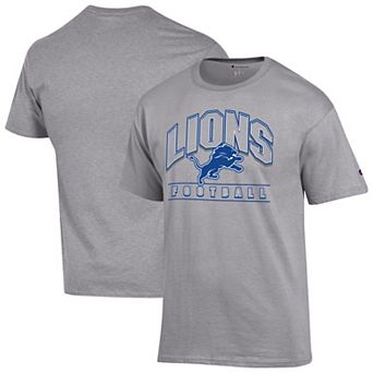 Men's Champion Heather Gray Detroit Lions Football T-Shirt