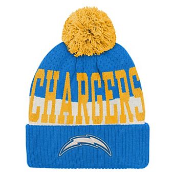 Youth Outerstuff Powder Blue Los Angeles Chargers Modern Fan Cuffed Knit Hat with Pom