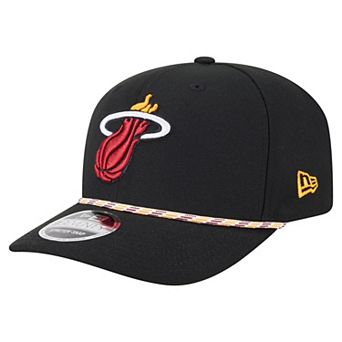 Men's New Era Black Miami Heat Rope 9SEVENTY Adjustable Hat