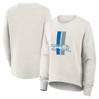 Women's Fanatics Heather Gray Detroit Lions Oversized Hometown Pullover Sweatshirt