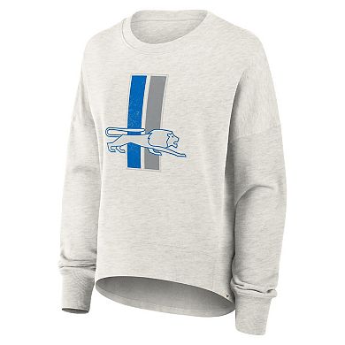Women's Fanatics Heather Gray Detroit Lions Oversized Hometown Pullover Sweatshirt