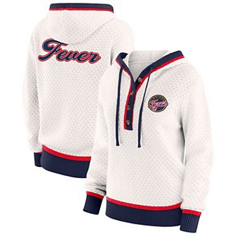 Women's WEAR by Erin Andrews Cream Indiana Fever Hooded Sweater