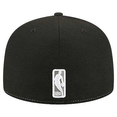 Men's New Era White/Black Brooklyn Nets Repeat 59Fifty Fitted Hat