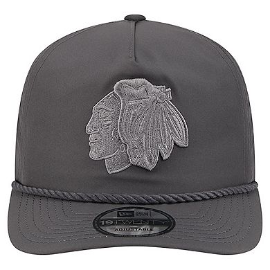 Men's New Era Graphite Chicago Blackhawks Tonal Rope 19TWENTY Adjustable Hat