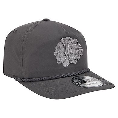 Men's New Era Graphite Chicago Blackhawks Tonal Rope 19TWENTY Adjustable Hat