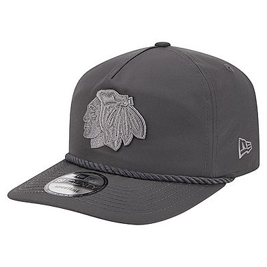 Men's New Era Graphite Chicago Blackhawks Tonal Rope 19TWENTY Adjustable Hat
