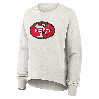 Women's Fanatics Heather Gray San Francisco 49ers Oversized Hometown Pullover Sweatshirt