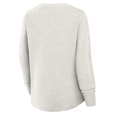 Women's Fanatics Heather Gray San Francisco 49ers Oversized Hometown Pullover Sweatshirt