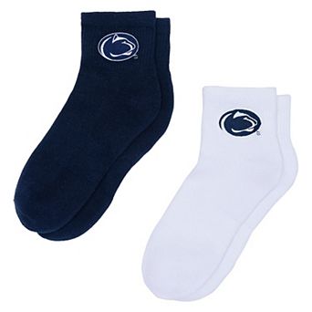 Women's ZooZatz White/Navy Penn State Nittany Lions Two-Pack Quarter-Length Socks
