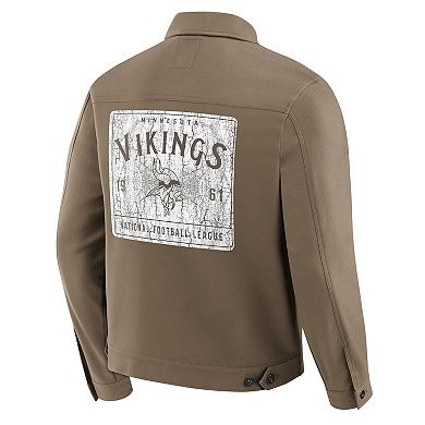 Men's Darius Rucker Collection by Fanatics Tan Minnesota Vikings Trucker Full-Button Jacket