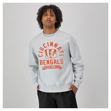 Men's Champion Heather Gray Cincinnati Bengals Reverse Weave Fleece Pullover Sweatshirt