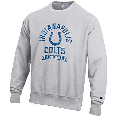 Men's Champion Heather Gray Indianapolis Colts Reverse Weave Fleece Pullover Sweatshirt