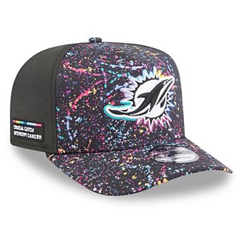 Men's New Era Black Miami Dolphins 2025 NFL Crucial Catch A-Frame 9FIFTY Snapback Hat