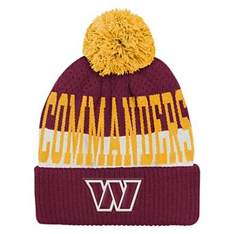 Youth Outerstuff Burgundy Washington Commanders Modern Fan Cuffed Knit Hat with Pom