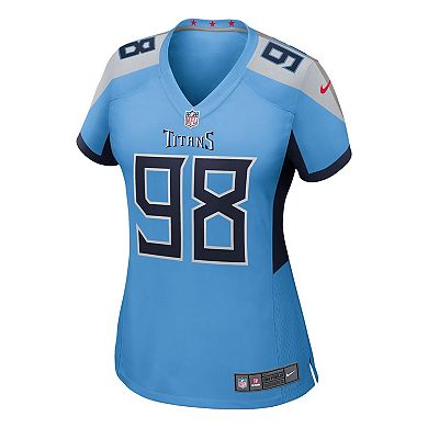 Women's Nike Jeffery Simmons Light Blue Tennessee Titans Team Game Jersey