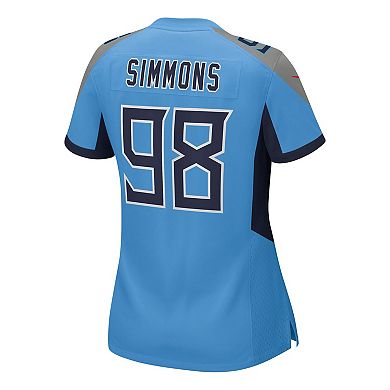 Women's Nike Jeffery Simmons Light Blue Tennessee Titans Team Game Jersey