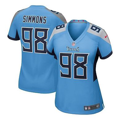 Women's Nike Jeffery Simmons Light Blue Tennessee Titans Team Game Jersey