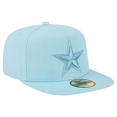 Men's New Era Light Blue Dallas Cowboys Color Pack A-Frame 59FIFTY Fitted Hat