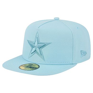 Men's New Era Light Blue Dallas Cowboys Color Pack A-Frame 59FIFTY Fitted Hat