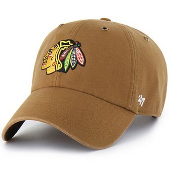 Men's Carhartt x '47 Brown Chicago Blackhawks Clean Up Adjustable Hat