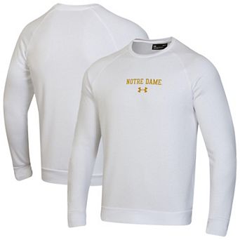 Men's Under Armour White Notre Dame Fighting Irish Sideline Rival Fleece Crewneck Sweatshirt