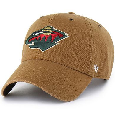 Men's Carhartt x '47 Brown Minnesota Wild Clean Up Adjustable Hat
