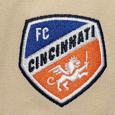 Men's Mitchell & Ness Cream/Blue FC Cincinnati Upside Down Pro Pinch Snapback Hat
