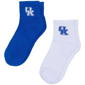 Women's ZooZatz White/Royal Kentucky Wildcats Two-Pack Quarter-Length Socks