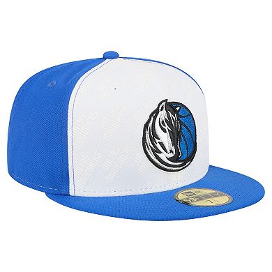 Men's New Era White/Blue Dallas Mavericks Repeat 59Fifty Fitted Hat