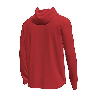 Men's Under Armour Red Wisconsin Badgers Tech Stretch Long-Sleeve Hooded T-Shirt