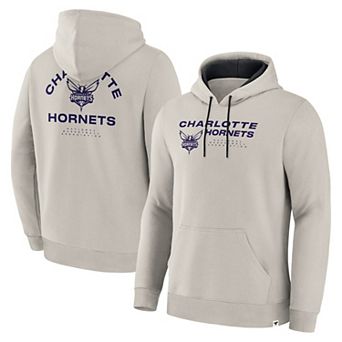 Men's Fanatics Off White Charlotte Hornets Crossover Collection Blocked Shot Premium Pullover Hoodie