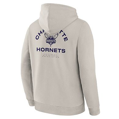 Men's Fanatics Off White Charlotte Hornets Crossover Collection Blocked Shot Premium Pullover Hoodie