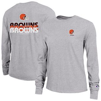 Women's Champion Heather Gray Cleveland Browns Core Long-Sleeve T-Shirt