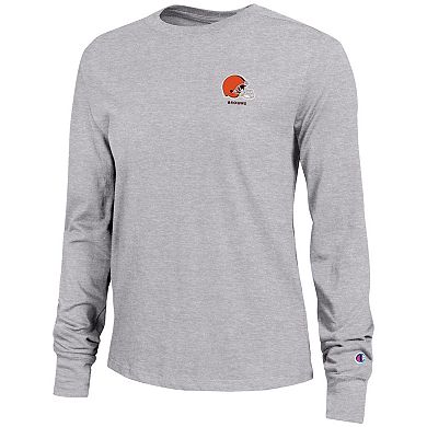 Women's Champion Heather Gray Cleveland Browns Core Long-Sleeve T-Shirt